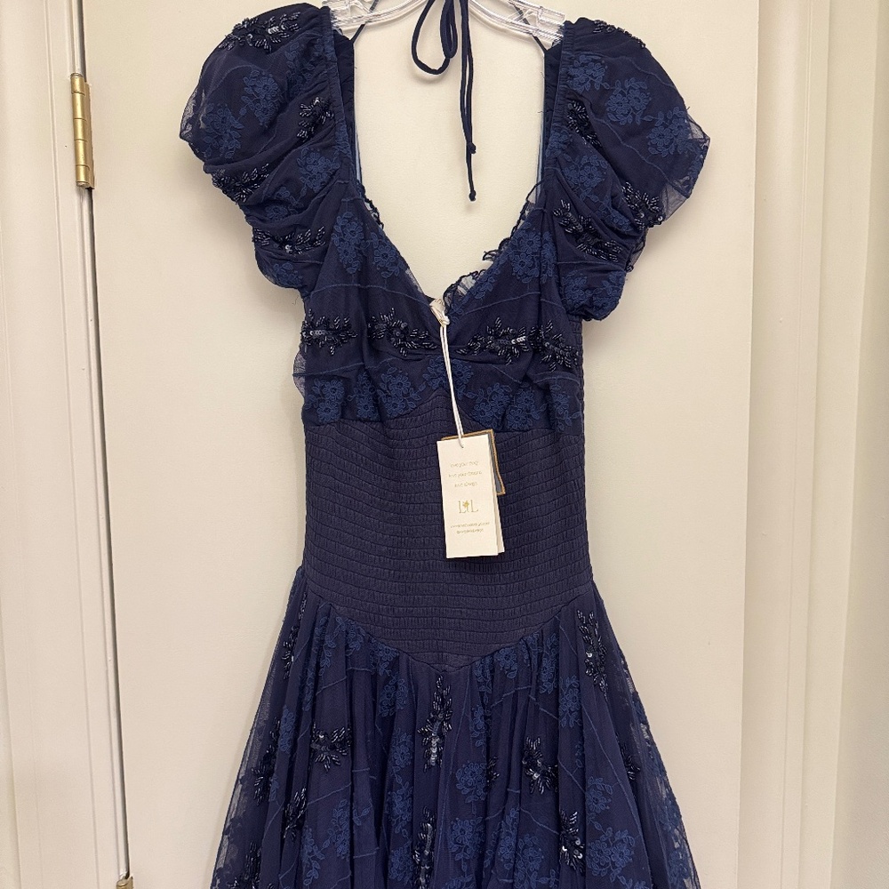 Mini Royal Blue Dress with embelishments